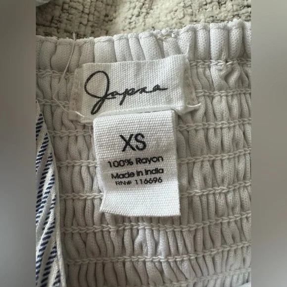 Japna White and Blue Striped Jumpsuit - Picture 4 of 4